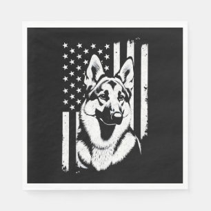 Serviette En Papier Drapeau berger allemand Amoureux des chiens améric