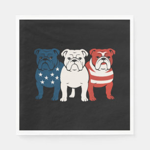 Serviette En Papier Drapeau Bulldog 4 juillet Amoureux des chiens Homm