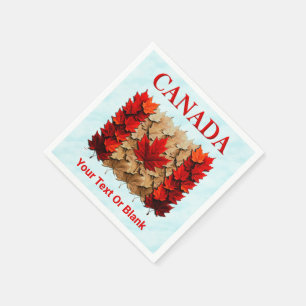 Serviette En Papier Drapeau canadien de la feuille d'érable d'automne