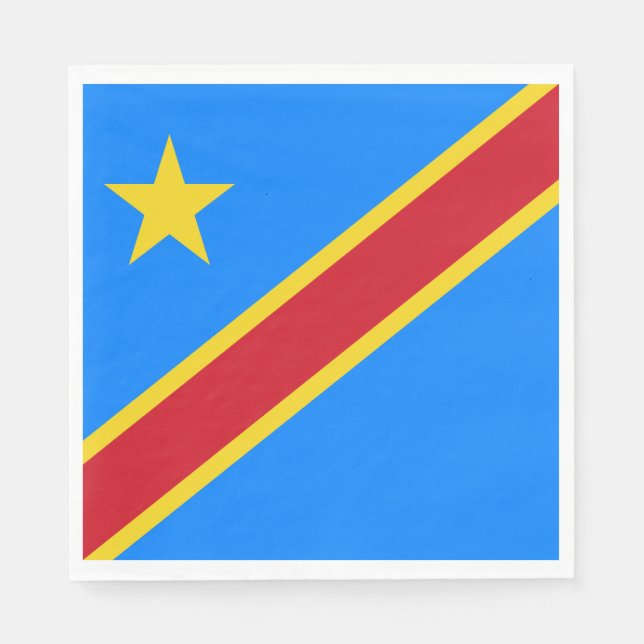 Serviette En Papier Drapeau Congo Kinshasa (Devant)