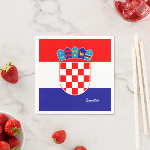 Serviette En Papier Drapeau croate et mode de fête croate /sports