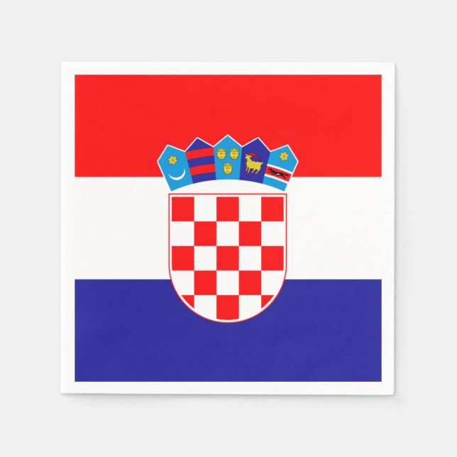 Serviette En Papier Drapeau Croatie Papier Napkin (Devant)