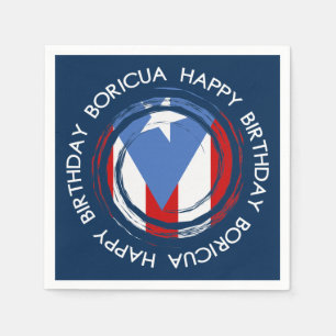Serviette En Papier Drapeau d'anniversaire Porto Rico