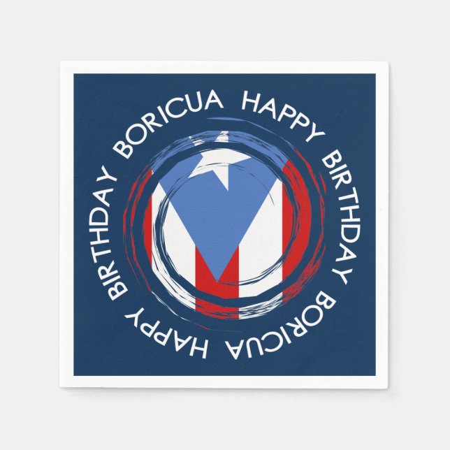 Serviette En Papier Drapeau d'anniversaire Porto Rico (Devant)