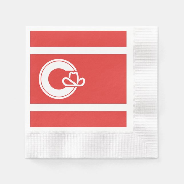 Serviette En Papier Drapeau de Calgary, Alberta Napkins (Devant)