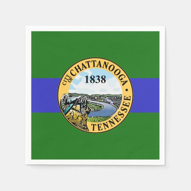 Serviette En Papier Drapeau de Chattanooga, Tennessee (Devant)