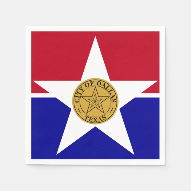 Serviette En Papier Drapeau de Dallas, Texas Napkins (Devant)