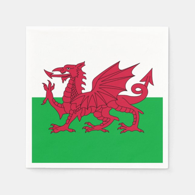 Serviette En Papier Drapeau de dragon gallois (Devant)