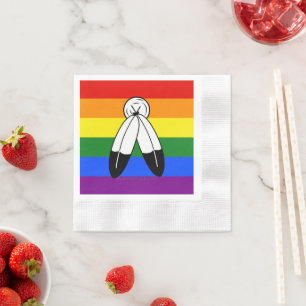 Serviette En Papier Drapeau de fierté bispirituel de SlipperyJoe's sym