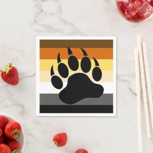 Serviette En Papier Drapeau de fierté de l'ours ours Patte Verre Desso