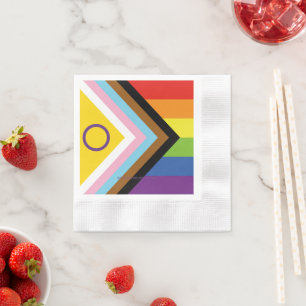 Serviette En Papier Drapeau de fierté intersexe de SlipperyJoe's fond