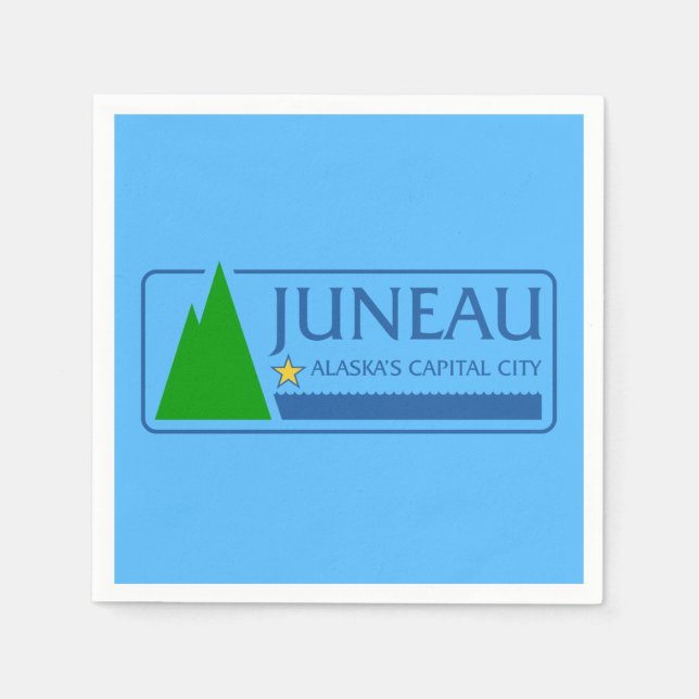 Serviette En Papier Drapeau de Juneau, Alaska Napkins (Devant)