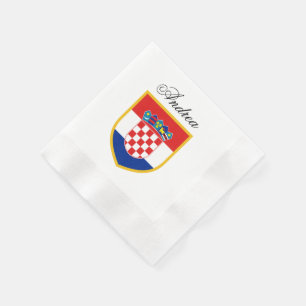 Serviette En Papier Drapeau de la Croatie personnalisé