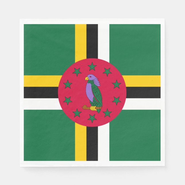 Serviette En Papier Drapeau de la Dominique (Devant)