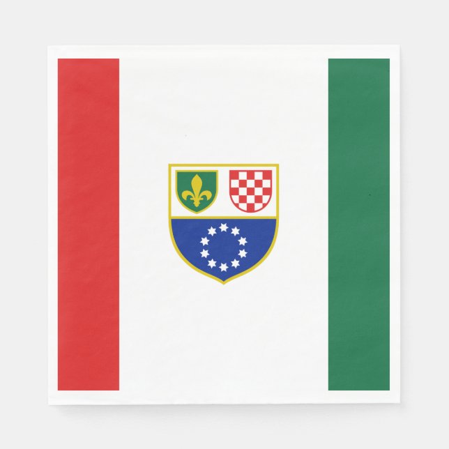 Serviette En Papier Drapeau de la Fédération de Bosnie-Herzégovine (Devant)