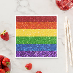 Serviette En Papier Drapeau de la Fierté arc-en-ciel LGBT Parties scin