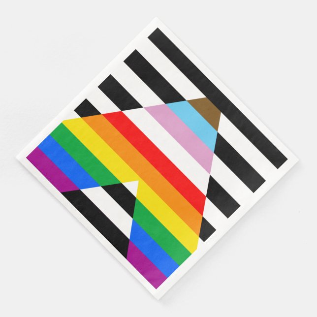 Serviette En Papier Drapeau de la fierté de progrès d'allié (Coin)