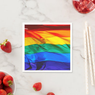 Serviette En Papier Drapeau de la fierté gay de SlipperyJoe's agitant