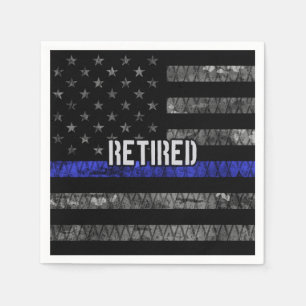 Serviette En Papier Drapeau de la police retraitée en détresse