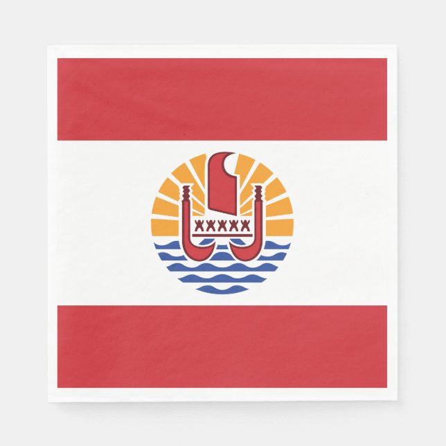 Serviette En Papier Drapeau de la Polynésie française (Devant)