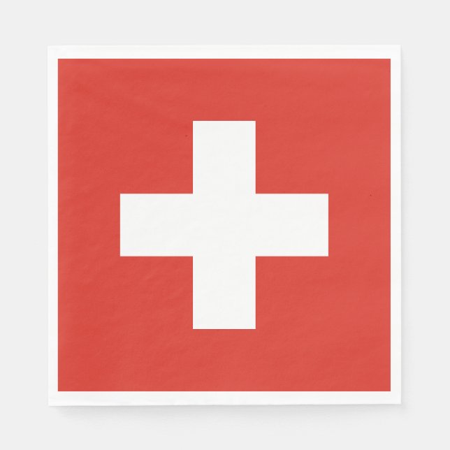 Serviette En Papier Drapeau de la Suisse (Devant)