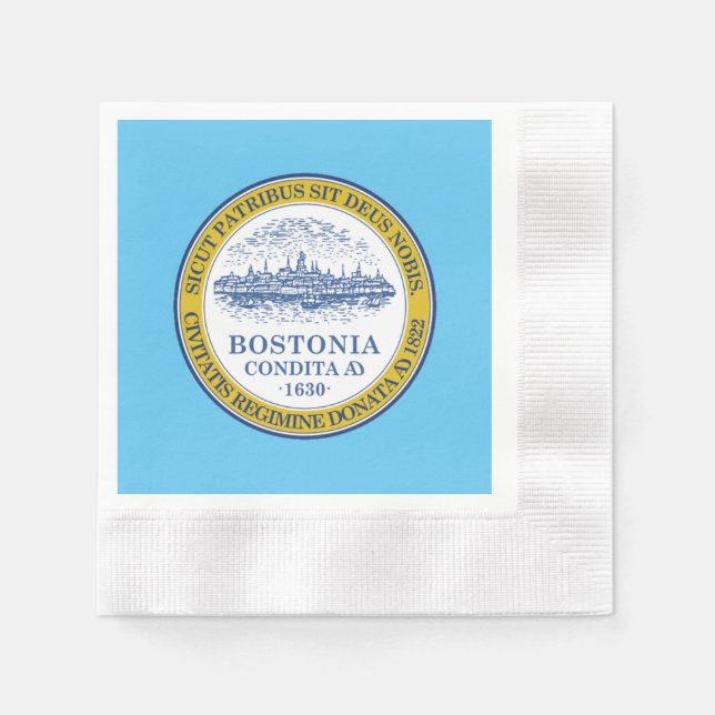 Serviette En Papier Drapeau de la ville de Boston (Devant)
