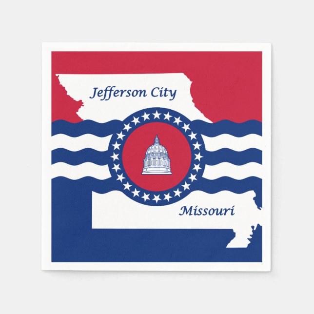 Serviette En Papier Drapeau de la ville de Jefferson, Missouri Papier  (Devant)