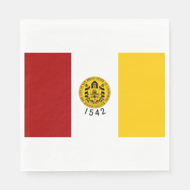 Serviette En Papier Drapeau de la ville de San Diego (Californie) (Devant)