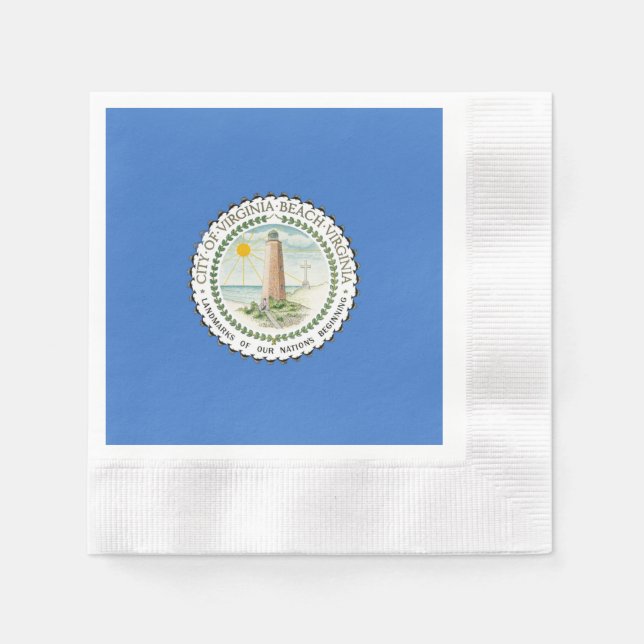 Serviette En Papier Drapeau de la ville de Virginia Beach (Devant)