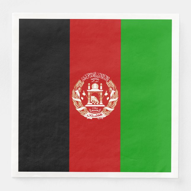 Serviette En Papier Drapeau de l'Afghanistan patriotique (Devant)