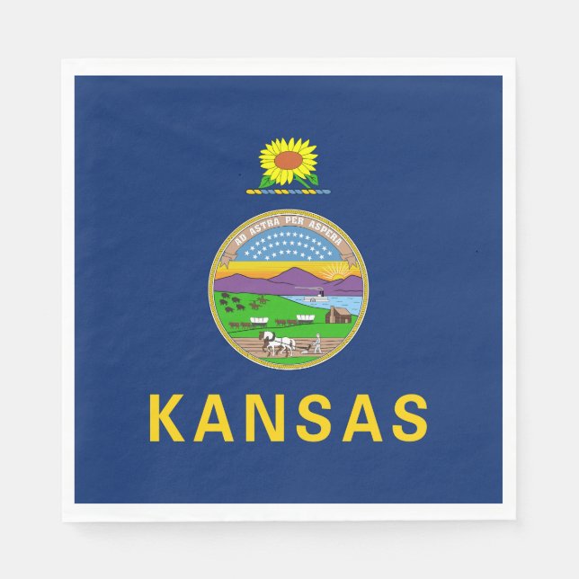 Serviette En Papier Drapeau de l'État du Kansas (Devant)