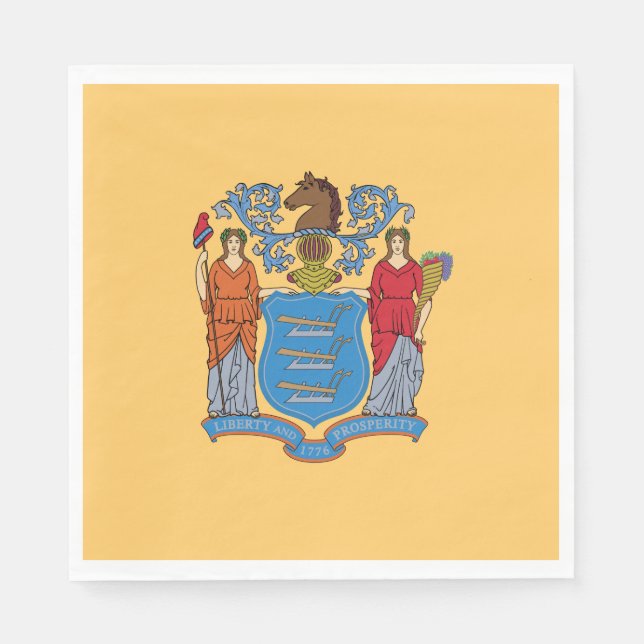 Serviette En Papier Drapeau de l'État du New Jersey (Devant)