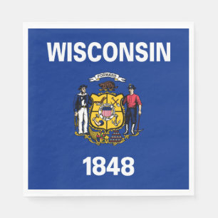 Serviette En Papier Drapeau de l'État du Wisconsin