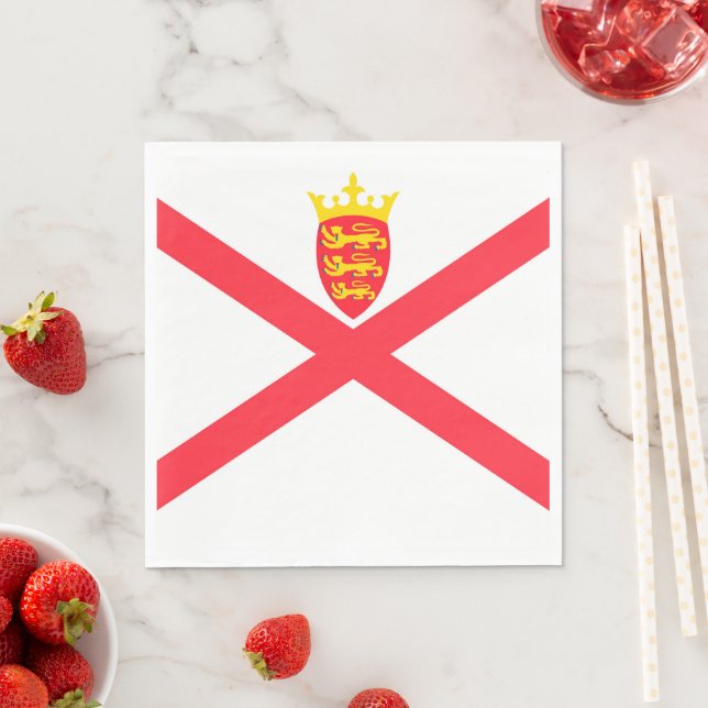 Serviette En Papier Drapeau de l'île de Jersey (En situation)