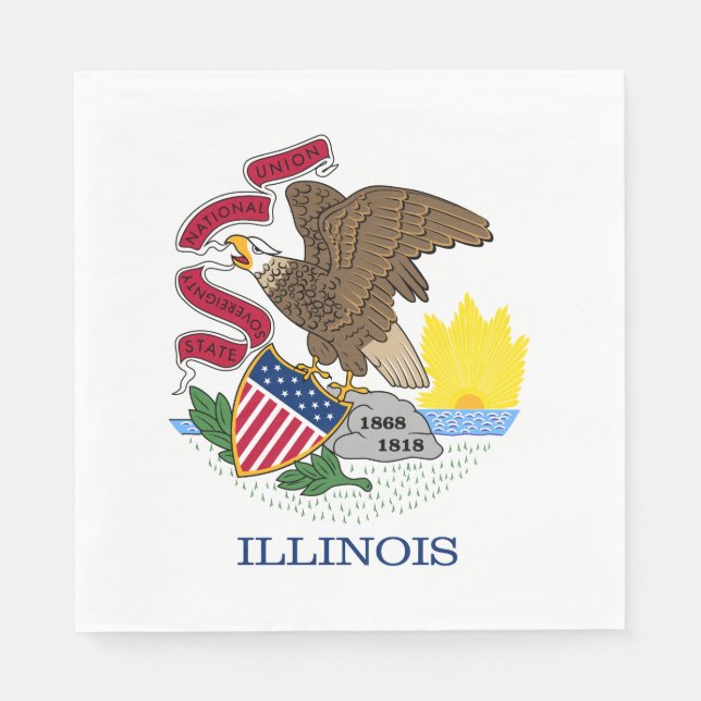 Serviette En Papier Drapeau de l'Illinois (Devant)