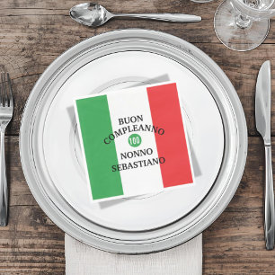 Serviette En Papier Drapeau de l'Italie Bon Anniversaire ou Anniversai