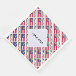 Serviette En Papier Drapeau de Malaisie personnalisé en mosaïque
