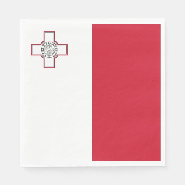 Serviette En Papier Drapeau de Malte (Devant)