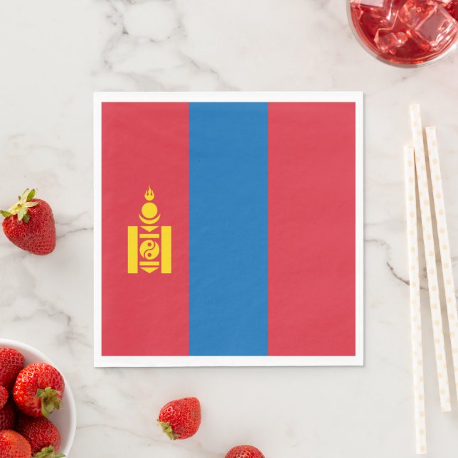 Serviette En Papier Drapeau de Mongolie (En situation)