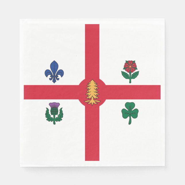 Serviette En Papier Drapeau de Montréal (Québec, Canada) (Devant)