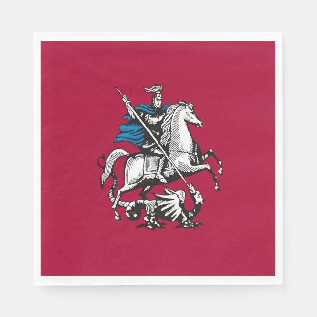 Serviette En Papier Drapeau de Moscou (capitale russe) (Devant)