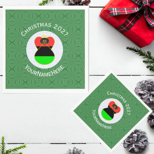 Serviette En Papier Drapeau de Noël ange de la diaspora africaine pers