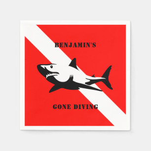 Serviette En Papier Drapeau de plongée et requin personnalisés