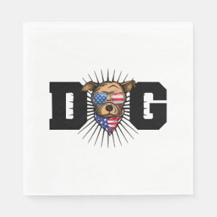 Serviette En Papier Drapeau de port de chien