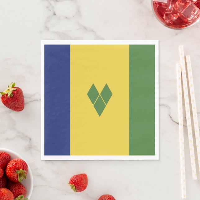 Serviette En Papier Drapeau de Saint-Vincent-et-les Grenadines (En situation)