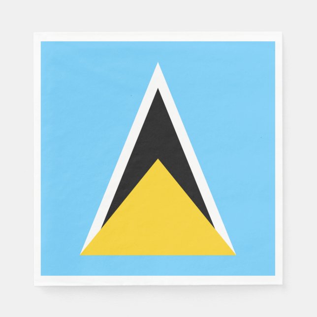 Serviette En Papier Drapeau de Sainte-Lucie (Devant)