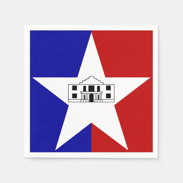 Serviette En Papier Drapeau de San Antonio, Texas (Devant)