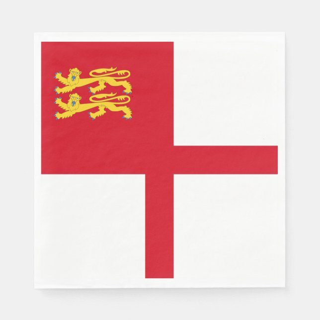Serviette En Papier Drapeau de Sercq (Devant)