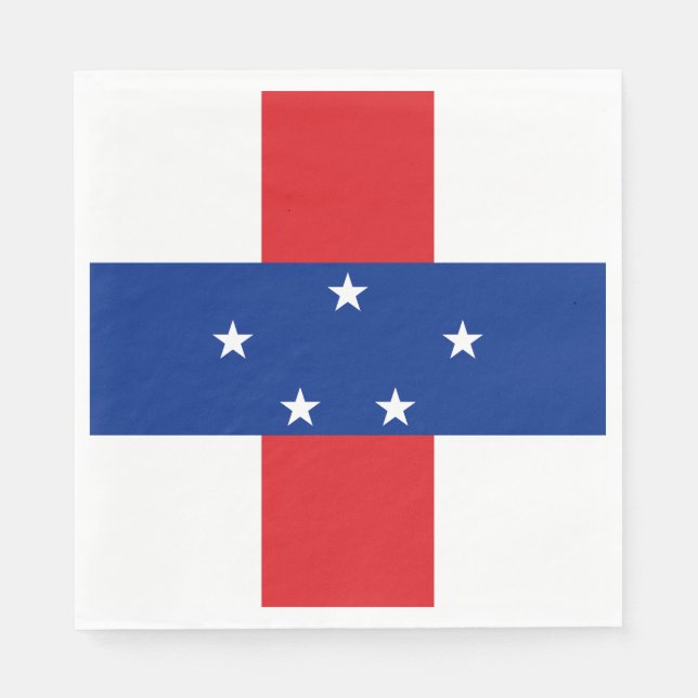 Serviette En Papier Drapeau des Antilles Pays-Bas (Devant)