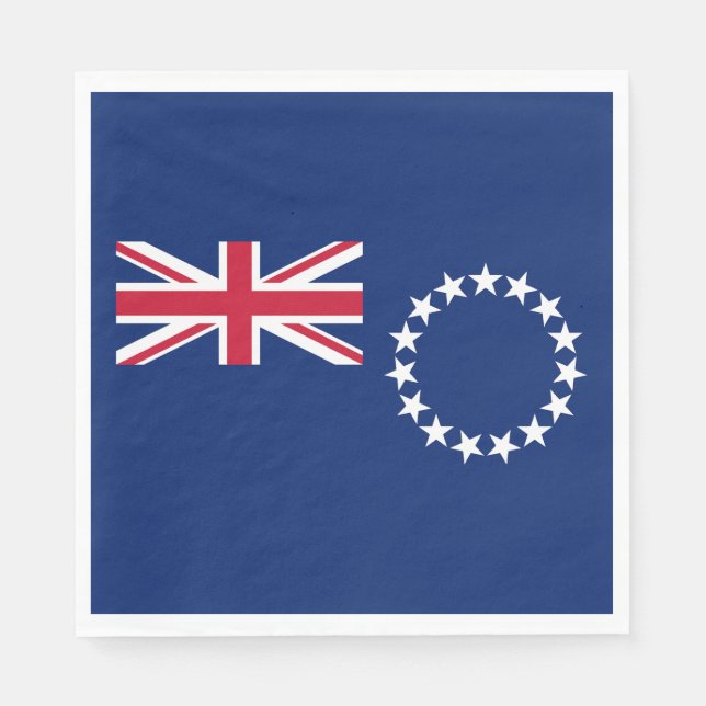 Serviette En Papier Drapeau des Îles Cook (Devant)